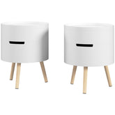 HOMCOM Nested Coffee Tables: 3-Tier Round Set with Hidden Storage & Detachable Tray, Chic White | Aosom UK