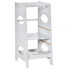 Kozy Kids Step Stool Toddler Kitchen Stool Tower with Adjustable Standing Platform, Grey