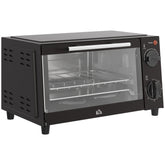 Kozy Mini Oven, 9L Countertop Electric Grill, Toaster Oven with Adjustable Temperature, Timer, Dishwasher Safe Baking Tray and Wire Rack, 750W, Black