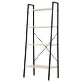 HOMCOM 4-Tier Vintage Ladder Shelf Bookcase Wood Storage Rack Stand Plants Display Black natural | Aosom UK