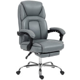 Kozy Faux Leather Reclining Office Chair, with Footrest - Grey