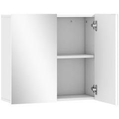 Kozy Double-Door Bathroom Mirror Cabinet - White