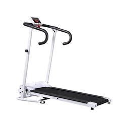 Kozy Folding Treadmill with Incline, Walking Pad Treadmill for Home, 1-10km/h Under Desk Running Machine with LCD Display and Wheels, No Assembly, White