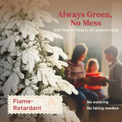 Kozy - 5ft Super Flocked Christmas Tree - Green/White