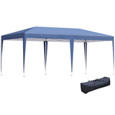 Outsunny Pop Up Gazebo with Double Roof, Foldable Canopy Tent for Weddings & Events, Carrying Bag Included, Blue | Aosom UK
