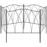 Outsunny Garden Fencing: Rustproof Metal Picket Panels, Landscape Edging & Animal Barrier, Set of 5, Black | Aosom UK