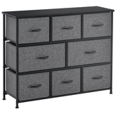 Kozy Chest of Drawers with 8 Foldable Drawers, 3-Tier Fabric Bedroom Dresser, Clothes Storage Unit for Bedroom Living Room, Dark Grey