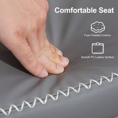 Kozy - PU Leather Shoe Storage Bench - Grey