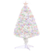 Kozy 2.5FT Prelit Artificial Tabletop Christmas Tree with Fibre Optics Holiday Home Xmas Decoration for Table and Desk, White
