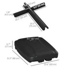 Kozy Parasol Base, Water and Sand Filled, Up to 75kg, Portable Umbrella Stand Weights for Cantilever Banana Parasol with Wheels, Black