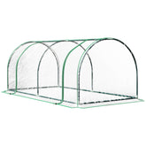 Outsunny Transparent Grow House: Steel-Framed Tunnel Greenhouse with PE Cover, 200 x 100 x 80 cm | Aosom UK