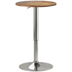 Kozy Round Bar Table, 360 Degree Swivel Counter Pub Table with Adjustable Height, for Kitchen, Cafe, Rustic Brown
