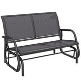 Kozy 2-Person Outdoor Glider Bench Patio Double Swing Gliding Chair Loveseat w/Power Coated Steel Frame for Garden Patio Porch, Grey