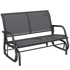 Kozy 2-Person Outdoor Glider Bench Patio Double Swing Gliding Chair Loveseat w/Power Coated Steel Frame for Garden Patio Porch, Grey