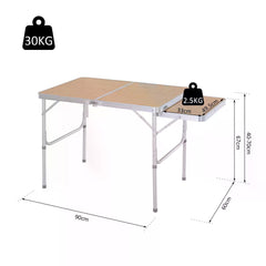 Kozy 3ft Aluminium MDF-Top Folding Picnic Table Portable Camping Table