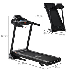 Kozy Folding Treadmill, 2.0HP Incline Treadmill Running Machine, 12.8 km/h, with LED Display, Manual Incline, 12 Preset Programs, Drink & Phone Holder for Home Gym Fitness