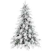 Kozy - 7ft Super Flocked Christmas Tree - Green/White
