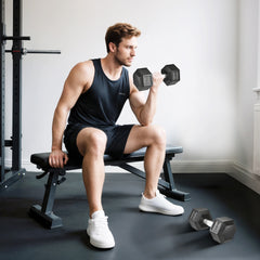 Kozy - 2x12.5KG Rubber Hex Dumbbell Portable Hand Weights Dumbbell Home Gym