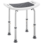 Kozy - Shower Chair, Adjustable Height Shower Stool with Aluminium Frame and Non-Slip Feet, Bathtub Stool Seat for Elderly Disabled Handicap, Grey