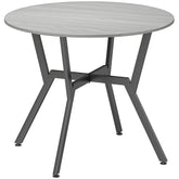 Kozy - Dining Table, Round Kitchen Table with Black Legs, Anti-slip Foot Pads for Living Room, Dining Room 90 x 76 cm, Grey