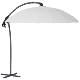 Outsunny Waterproof Cantilever Parasol: 2.7m UV-Protective Shade with Sturdy Cross Base, Adjustable Tilt, Grey | Aosom UK