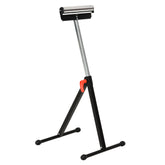 Kozy Folding Roller Stand, Material Support Pedestal with Ball Bearing Roller Height Adjustable Portable, Metal Construction, Black