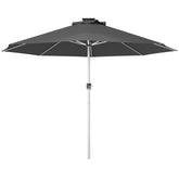 Outsunny Waterproof LED Patio Umbrella, Lighted Deck Umbrella with 4 Lighting Modes, Solar & USB Charging, Charcoal Grey | Aosom UK