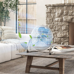 Kozy Metal Floor Fan with 3 Speeds & 120° Adjustable Tilt - Silver Tone