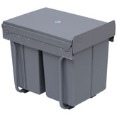 Kozy Kitchen Recycle Waste Bin Pull Out Soft Close Dustbin Recycling Cabinet Trash Can Grey (40L (1x20L+2x10L))