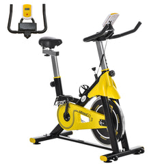 Kozy Exercise Bike, with 6kg Flywheel Belt Drive, Adjustable Resistance, LCD Display - Yellow