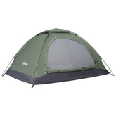 Kozy 2 Person Camping Tent, Camouflage Tent with Zipped Doors, Storage Pocket, Portable Handy Bag, Dark Green