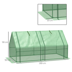Kozy Mini Small Greenhouse with Steel Frame & PE Cover & Zippered Window Poly tunnel Steeple for Plants Vegetables, 180 x 90 x 90 cm, Green