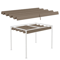 Outsunny Pergola Roof, Retractable Sun Shade Cover for 3 x 2.15m Pergola, UV30+ Protected, Coffee