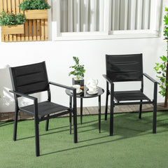 Outsunny Set of Two Aluminium Stacking Garden Chairs | Aosom UK