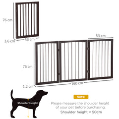 Kozy 3 Panel Stair Gate Foldable Dog Door Gate Indoor Free Standing Safety Gate Pet Barrier 76cm Height