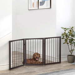 Kozy 3 Panel Stair Gate Foldable Dog Door Gate Indoor Free Standing Safety Gate Pet Barrier 76cm Height