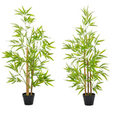 Outsunny Artificial Bamboo Trees, Set of 2, Decorative Plant with Nursery Pot, for Indoor Outdoor Use, 120cm | Aosom UK