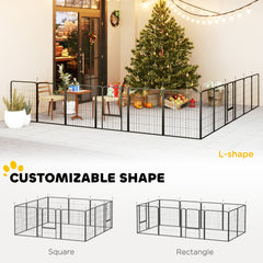 Kozy - 12-Panel Solid Dog Playpen with Doors, for Large Dogs, 100cm Tall, Black