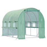 Kozy Walk-in Polytunnel Greenhouse Green House with Roll-up Sidewalls, UV-resistant PE Cover, 3 x 2 x 2m, White