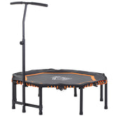 Kozy 48" Octagonal Mini Fitness Trampoline Rebounder Indoor Outdoor Foldable Mini Jumper with Adjustable Handle, Max Load 100 KG - Orange
