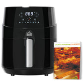 HOMCOM Compact 4.5L Digital Air Fryer, 1500W with Rapid Air Technology, Adjustable Settings & Nonstick Basket, Black | Aosom UK