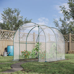 Kozy Walk-in Polytunnel Greenhouse with Roll-up Door Transparent Tunnel Greenhouse with Steel Frame and PVC Cover, 2.5 x 2m