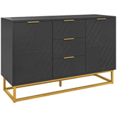 Kozy Sideboard with 3 Drawers and Adjustable Shelves for Living Room - Black