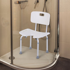 Kozy 8-Level Height Adjustable Bath Stool Spa Shower Chair Aluminum w/ Non-Slip Feet, Handle for the Pregnant, Old, Injured