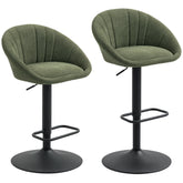 Kozy - Set of Two Relaxed Tub Bar Stools - Dark Green