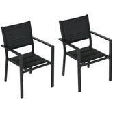 Outsunny Set of Two Aluminium Stacking Garden Chairs | Aosom UK
