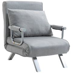 Kozy Suedette Adjustable Back Futon Sofa Chair - Grey