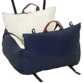 Kozy Dog Car Seat, Cosy Pet Car Booster Seat for Small Dog Under 5 KG, Portable Travel Bed with Safety Belts, Navy Blue