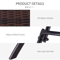 Outsunny Rattan Garden Bistro Set for 2, Patio Furniture with Square Folding Table and Chairs, Brown | Aosom UK