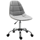 Kozy Ergonomic Office Chair with Adjustable Height and Wheels Velvet Executive Chair Armless for Home Study Bedroom Grey